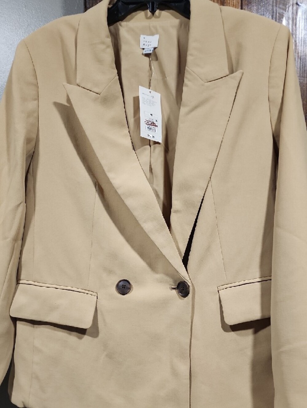 Women’s Tan Blazer Jacket - Picture 2 of 4